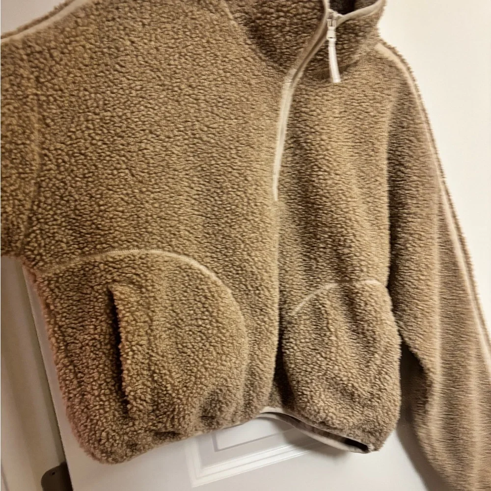 Old Navy Tan Sherpa Hoodie - Picture 1 of 7